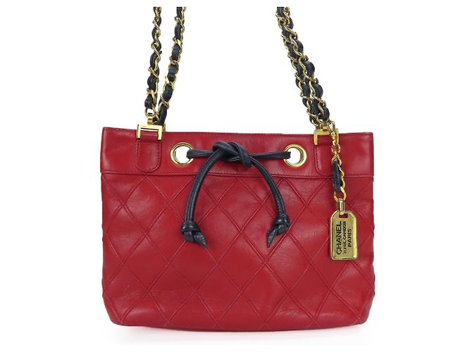 Chanel Bicolor Shoulder Bag Red