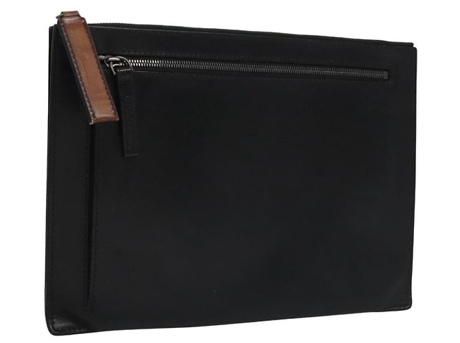 Bolsa de mão Berluti em couro preto Auth bs22062