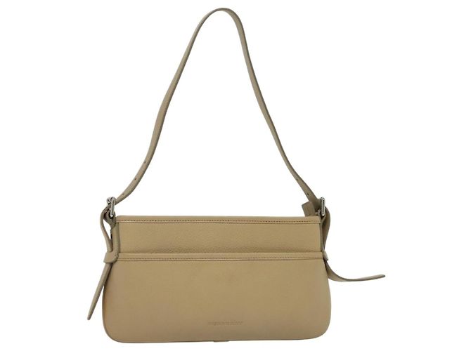 Bolsa de ombro de couro bege Auth am7618 BURBERRY
