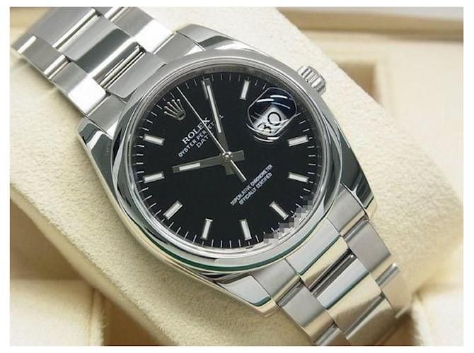 ROLEX Oyster PERPETUAL date black 115200 Mens Silvery Steel  ref.2048816