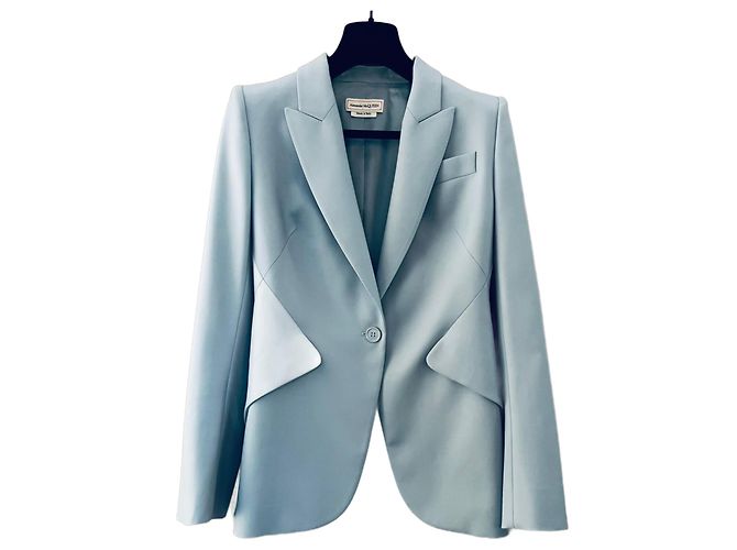 Alexander Mcqueen Crepe blazer in light blue