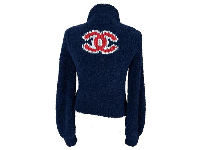 Chanel New CС Teddy Bomber Jacket Navy blue