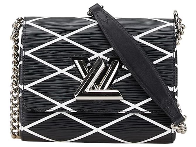 Louis Vuitton Epi Twist PM Chain Shoulder Bag Black White Leather  ref.2049092