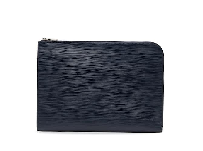 Louis Vuitton Epi Pochette Jour GM Clutch Bag Navy blue Leather  ref.2049265