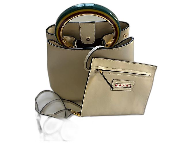 Marni Pannier Eimer Tasche Aus weiß