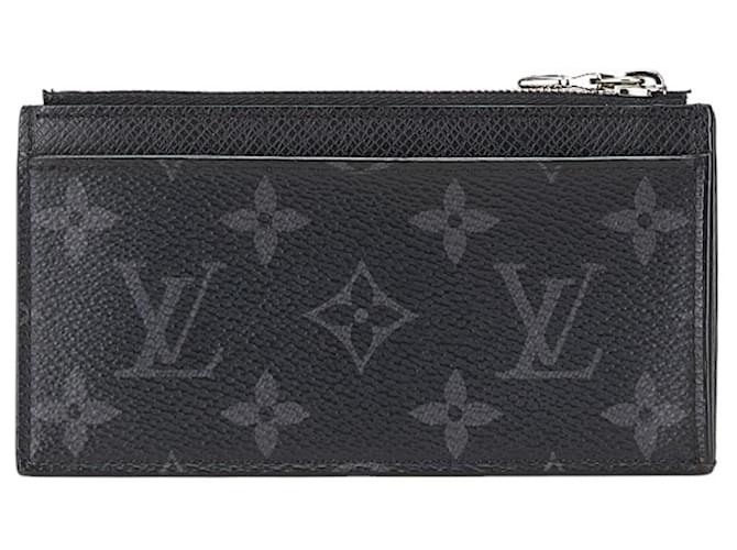 Louis Vuitton Monogram Eclipse Coin Case Black Leather Plastic  ref.2050331