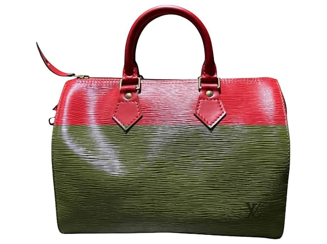 Louis Vuitton Speedy 25 Red Leather  ref.2050527