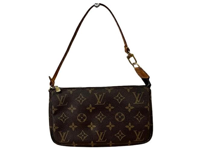 Pochette Accessoire Louis Vuitton Marrom Lona  ref.2050615
