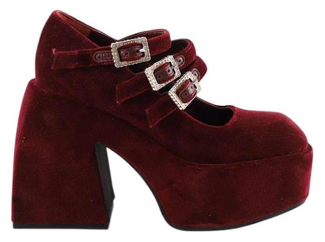 Autre Marque Burgundy Velvet Heels Dark red  ref.2050844