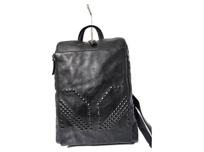 MCM Calfskin Embossed Medium M Moment Backpack Black