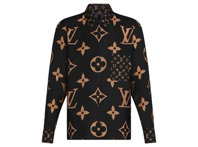 Louis Louise Louis Vuitton Monogramm Seidenbluse Braun