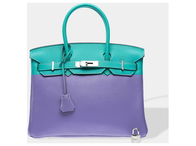 Hermès HERMES Birkin 30 Bag in Blue Leather - 102533  ref.2051153