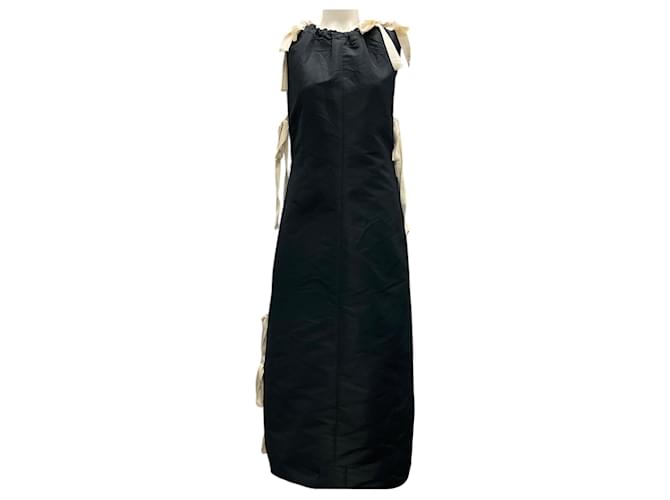Autre Marque Brock Collection Black 2021 Side-Tie Detail Tessuto Midi Dress Polyester  ref.2051160