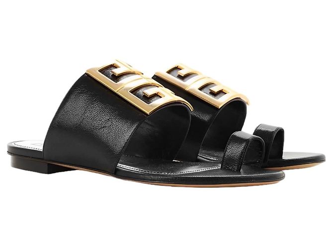 Givenchy Leather Slip-On Sandals Black