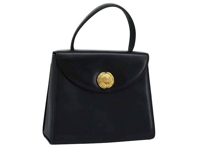 Sac à main GIVENCHY en cuir noir et or Auth yk17377 Doré