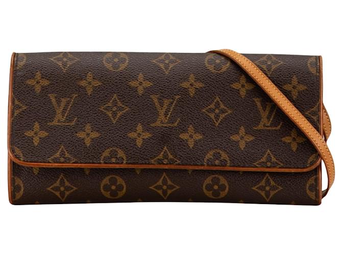 Pochette Twin GM Louis Vuitton Marrom Lona  ref.2053858