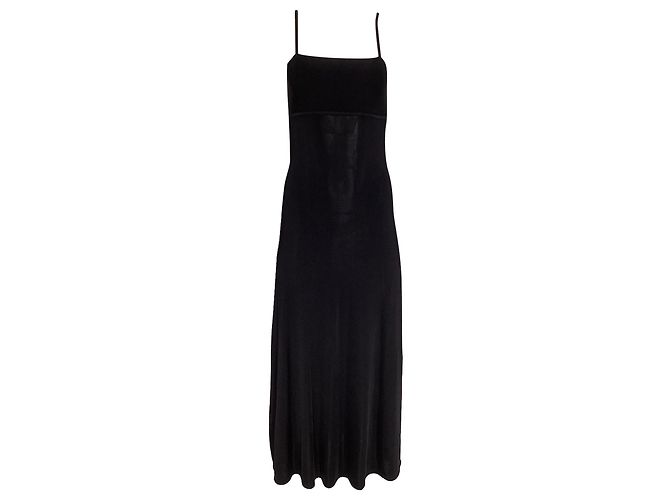 Vestido maxi de cuello cuadrado acanalado Zimmermann en viscosa negra Negro