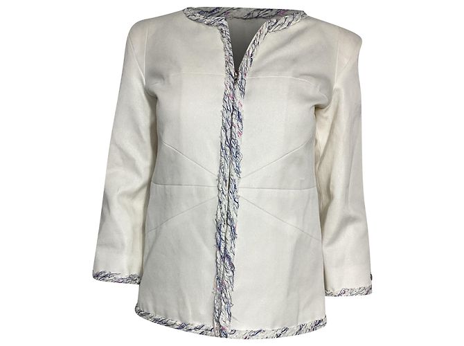 Chaqueta de noche Chanel en algodón blanco