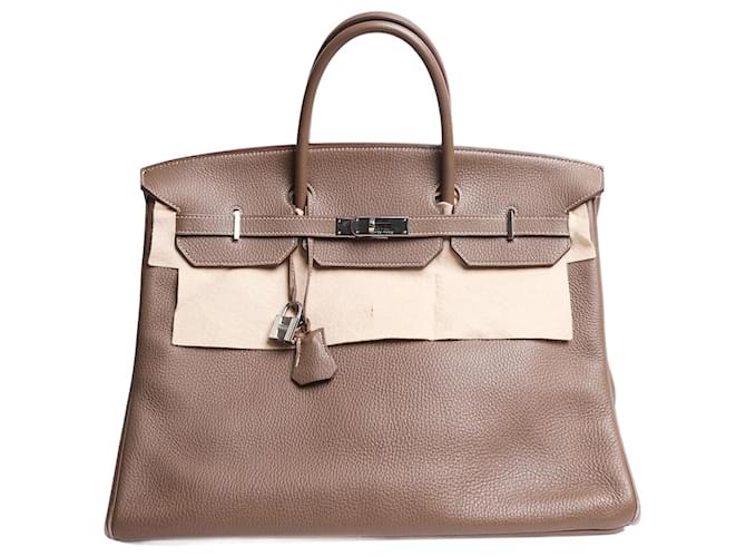 Hermès Etoupe Birkin 40 in Togo leather Brown  ref.2054467