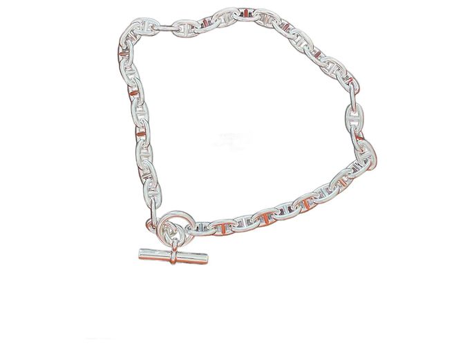 Choker / collar cadena de ancla MM Hermès Hardware de plata