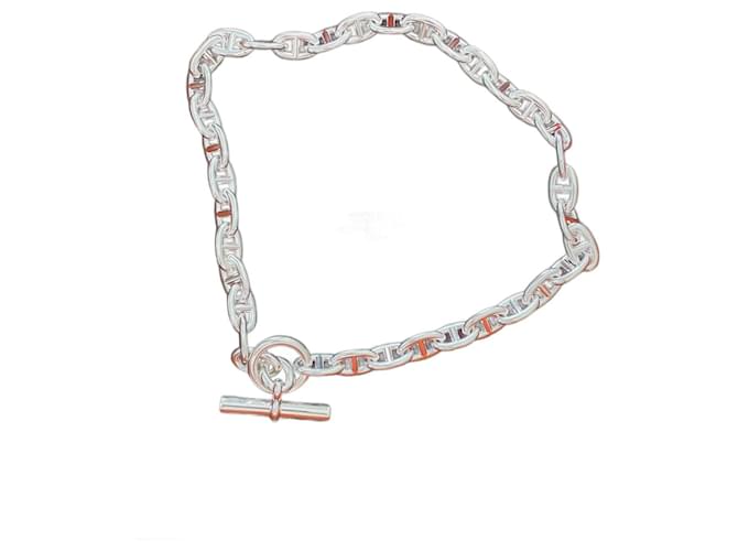 Choker / collana catena d'ancora MM Hermès Silver hardware Argento