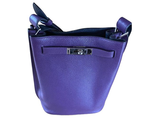 Hermès Bolsa de couro So Kelly Roxo escuro