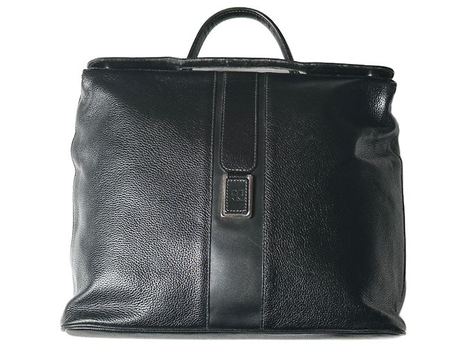Borsa a mano Courreges in pelle granulata nera Nero
