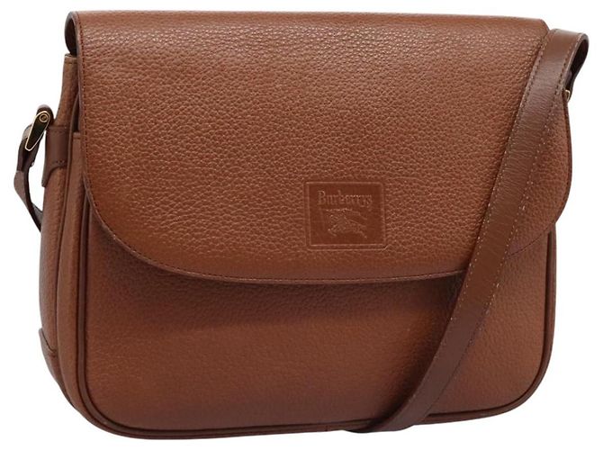 Autre Marque Bolsa de Ombro Burberrys de Couro Marrom Auth bs22432