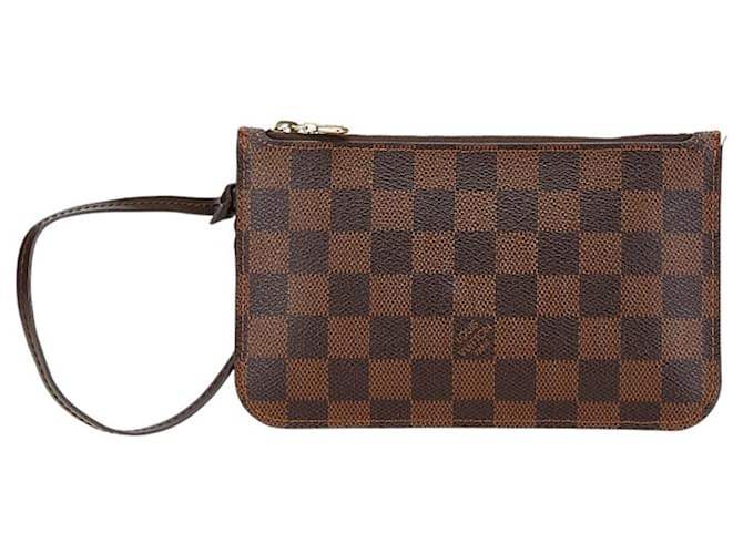 Pochete Neverfull Louis Vuitton Marrom Couro  ref.2055905