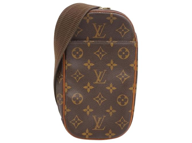 Louis Vuitton Pochette gange Brown Cloth  ref.2056146