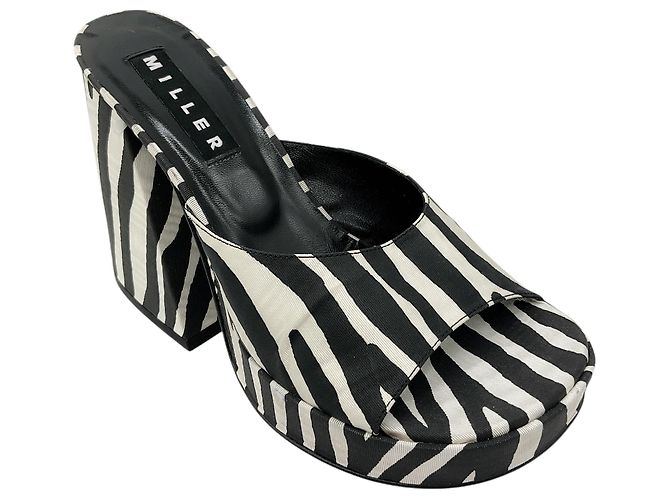 Sandali a piattaforma scivolosi Simon Miller Black / White Slice Zebra Multicolore