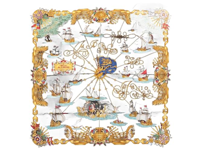 Hermès Carré 90 "VOILES DE LUMIERE" 100% Silk Scarf in Black  ref.2056688