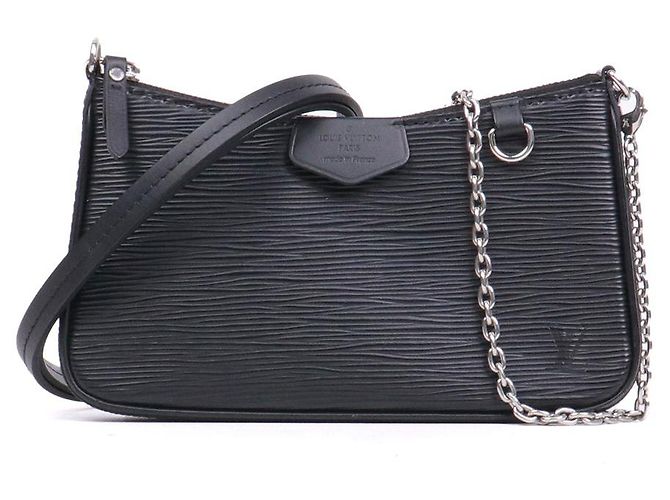 LOUIS VUITTON - Borsa a spalla Louis Vuitton Easy Pouch On Strap in pelle Epi nera Nero
