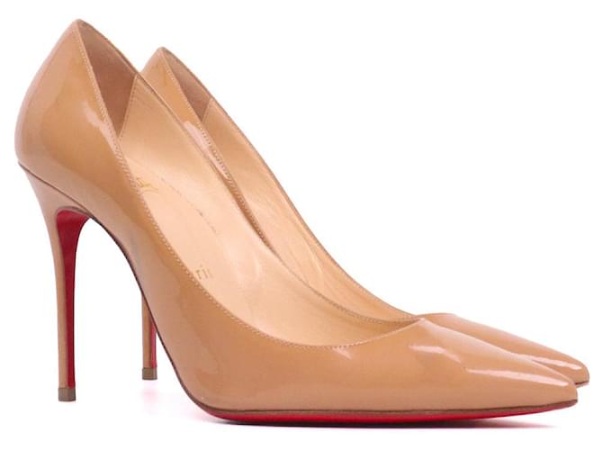 CHRISTIAN LOUBOUTIN Heels T.EU 36.5 Leather Beige  ref.2056869