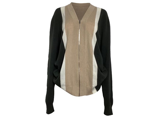 Cardigan con zip Hermès in cashmere multicolore Marrone Rosso