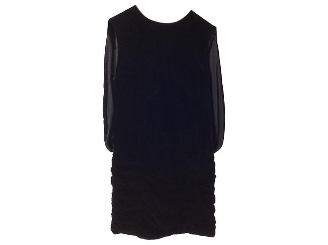 Saint Laurent Mini-Kleid aus schwarzem Viskosevelours