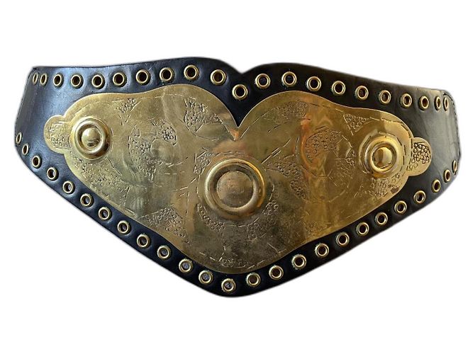 Dior Champion Belt Brown Leather Gold Hardware