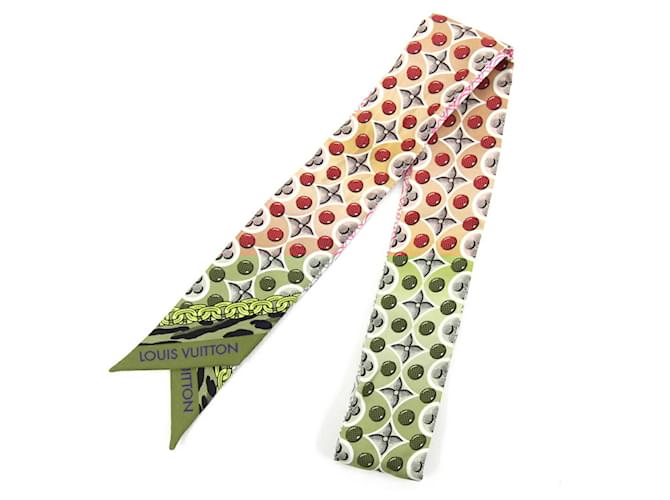 Louis Vuitton Scarf Muffler Bandeau BB Bubble Gram Red Multiple colors Beige Silk  ref.2057892