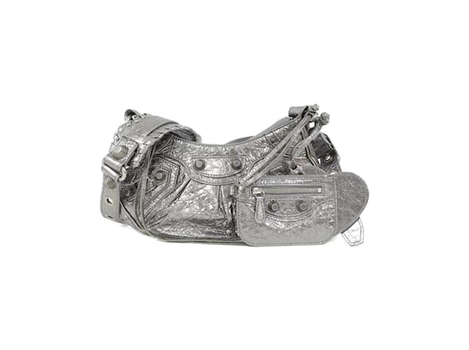 Balenciaga Le Cagole XS Shoulder Bag Silvery Leather  ref.2057944