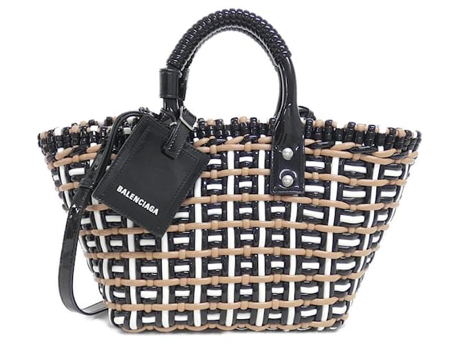 Balenciaga Bistro Handbag Black Beige  ref.2058171