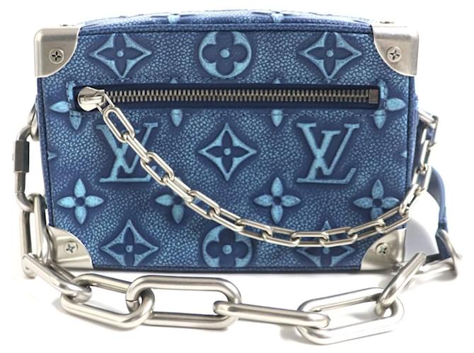 Louis Vuitton Mini Soft Trunk Monogram Leather Bag Blue Cloth  ref.2058354