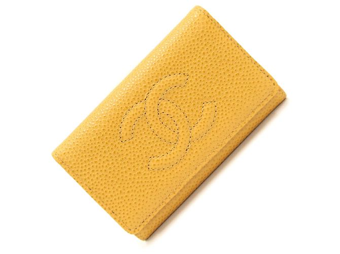 Chanel Yellow Caviar Leather 6-Ring Key Case