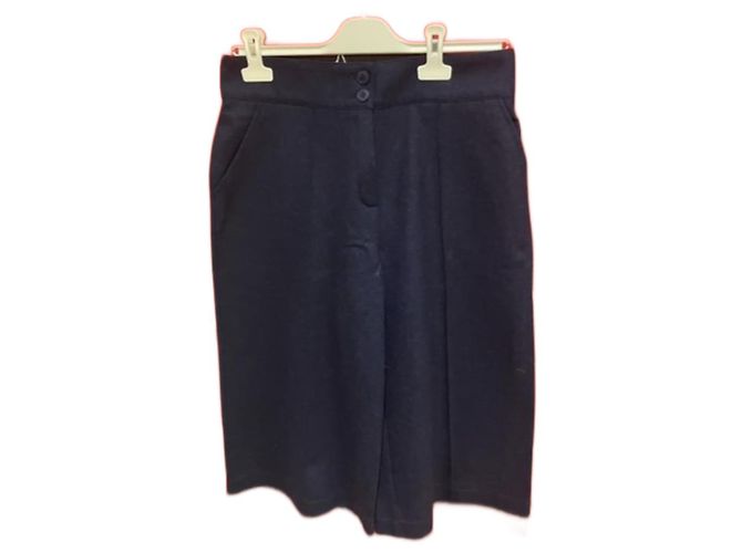Gonna culotte Agnès b. blu navy lana