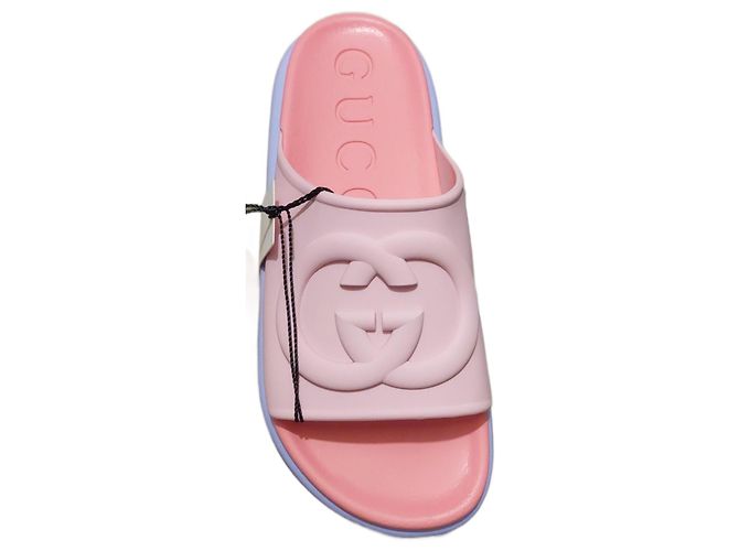 Mule con zeppa Gucci in gomma multicolore