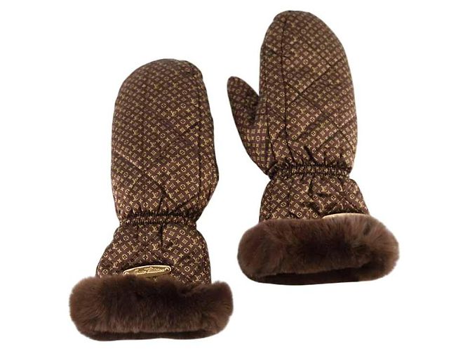 Louis Vuitton Luvas de pele marrom