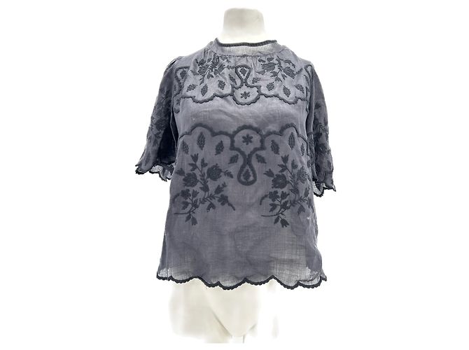 ISABEL MARANT Top T.FR 36 Cotone Nero