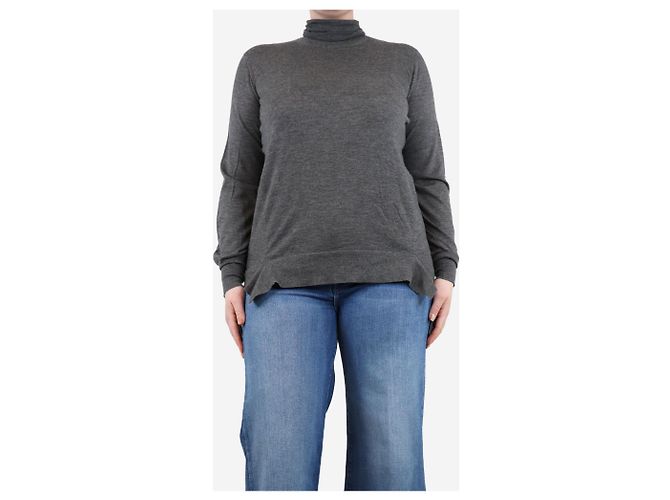 Malo Pull en cachemire gris à col roulé - taille UK 12