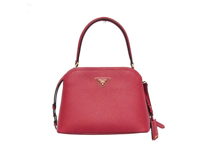 Prada Saffiano Matinee 1BA282 Lederhandtasche Rot