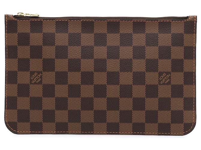 Pochete Neverfull Damier Ebene Marrom Louis Vuitton Lona  ref.2060347