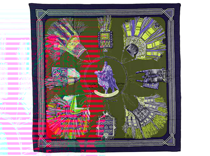 Hermès Red Cuirs Du Desert Silk Scarf Cloth  ref.2060391